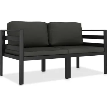 Zahradní sestava 2dílná zahradní sedací souprava s poduškami hliník antracitová - 8719883852539