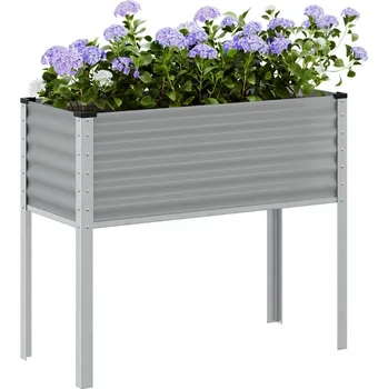 Truhlík Zahradní truhlík šedý 100 x 45 x 90 cm ocel - 8721102642050