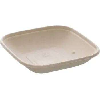 Jednorázové nádobí Sabert Miska na salát z cukrové třtiny 500ml 170/170/30mm 50ks