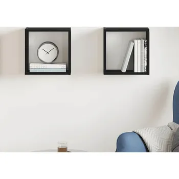 police vidaXL Nástěnné police kostky 2 ks 30x15x30 cm kompozit [815882] Barva: Černý dub