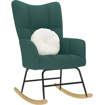 Obývací pokoj Houpací křeslo tmavě zelené textil - 8721158362193