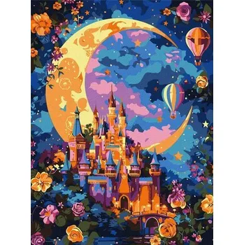 Set školních potřeb Malowanie po numerach - Księżycowa fantazja 30x40