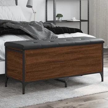 Úložná lavice hnědý dub 102 x 42 x 45 cm kompozitní dřevo - 8721012163546
