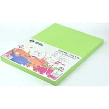 Barevný papír Barevný karton A3/ 100 ks, 180g, sv. zelený