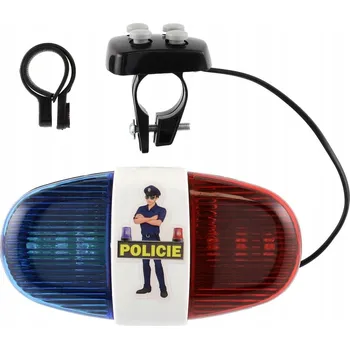 Cyklosvítilna Přední světlo na kolo Teddies Police, bílé, LED, na baterie