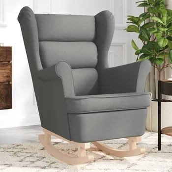 Obývací pokoj Houpací křeslo tmavě šedé 74 x 90 x 102 cm textil - 8721158406453