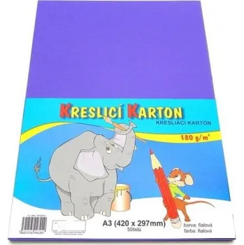 Výtvarný papír Karton kreslící A3/180g, fialová / bal [A]