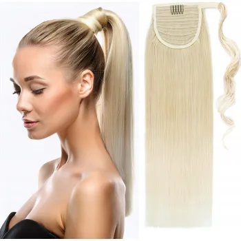 Příčesek Připínací culík rovné vlasy #T14/88 ombre blond PŘÍČESEK culík 60 cm 140 g