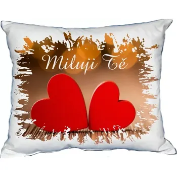 Dekorativní polštářek Moon River polštář Svatý Valentýn dvě srdce 30x40 cm ( )