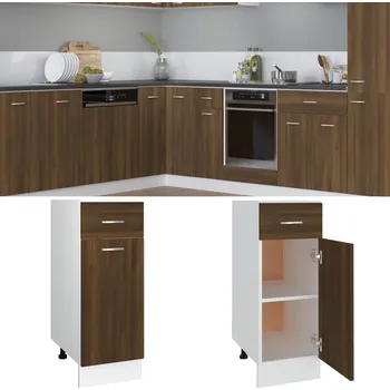 Kuchyňská skříňka Zásuvková skříňka "Lyon" hnědý dub 30x46x81,5 cm, konstrukční dřevo - 8720286977118