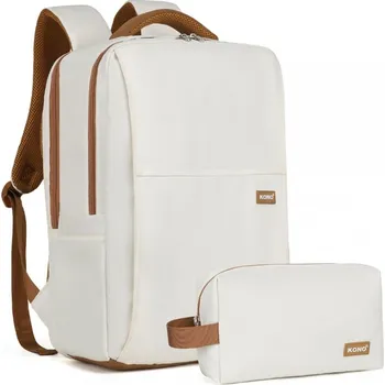 Módní doplněk Voděodolný batoh s kosmetickou taštičkou Kono - béžovo-hnědá BPK2433