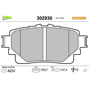 Brzdová destička Sada brzdových destiček, kotoučová brzda VALEO 302930