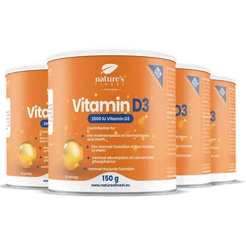 Nature's Finest Vitamin D3 3+1 | snadno mísitelný D3 prášek pro citronový nápoj | 1000 IU vitamínu D3 v porci