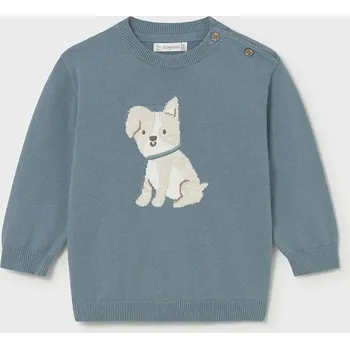 Dívčí svetr Dětský bavlněný svetr Mayoral 1308.3B.Baby.PPY2 modrá 95X, vel. 74