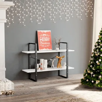 Knihovna ZBXL Knihovna se 2 policemi bílá 100 x 30 x 70 cm kompozitní dřevo