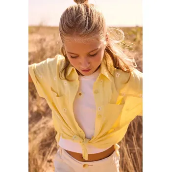 Chlapecká košile Dětská košile Mayoral 6159.8F.Junior.PPY2 žlutá 10X, vel. 128
