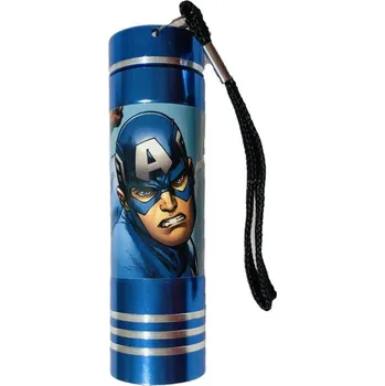 Osvětlení Dětská hliníková LED baterka Avengers blue Hliník, Plast, 9x2,5 cm