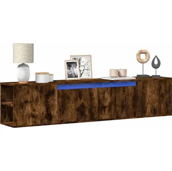 Televizní stolek vidaXL Nástěnná TV skříňka s LED 180 x 31 x 39,5 cm [3307956] Barva: kouřový dub