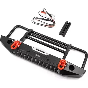 RC náhradní díl Yeah Racing Kovový přední nárazník s LED osvětlením pro TRX-4, SCX10 II, HPI Venture