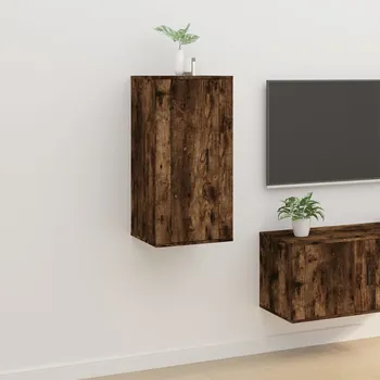 Televizní stolek Nástěnná TV skříňka kouřový dub 40x34,5x80 cm - 8720845667863