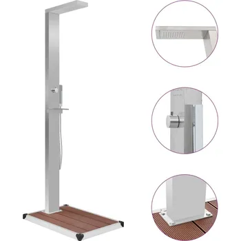 zahrada-XL Zahradní sprcha s vaničkou WPC nerezová ocel 3051289