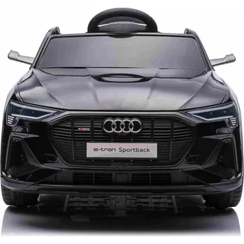 Dětské elektrovozidlo Beneo Elektrické autíčko Audi E-tron Sportback 12V, černé, široké jednomístné sedátko s tříbodovým pásem, 2,4 GHz dálkové ovládání, USB/AUX Vstup, Odpružení, Lithiová baterie, LED světla, 2 X 25W Motor, ORIGINÁL licence