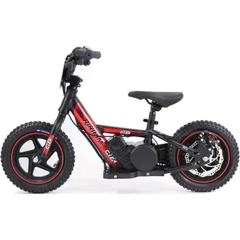 Dětské vozidlo Beneo Dětské elektrické odrážedlo RIRIBIKE RTX3 24V (12”), červené, Lithiová baterie, 100W motor, Kotoučová brzda, Nastavitelné měkké PU sedátko