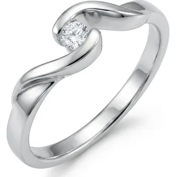 Prsten ŠPERKY-NM, Zlatý prsten s diamantem 1369 Barva zlata: bílá, Velikost prstenu: 55