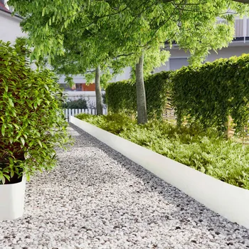 Plotovka Travní lemy 10 ks bílá 25x103 cm ocel válcovaná za studena - 8721158659347