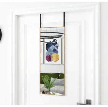 Zrcadlo Zrcadlo na dveře zlaté 30 x 80 cm sklo a hliník - 8720286344941