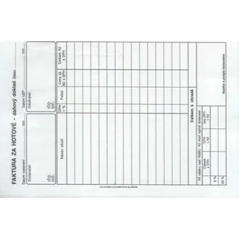 Tiskopis Faktura za hotové A5, propis., /PT198/