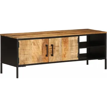 Televizní stolek TV skříňka 110 x 35 x 40 cm masivní hrubé mangovníkové dřevo - 8721012378582