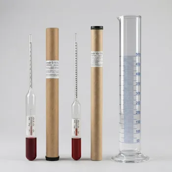 Kuchyňský teploměr Cukroměr 0-10% (s teploměrem) + Odměrný válec 500ml (skleněný) + Lihoměr 45-70% (s teploměrem)