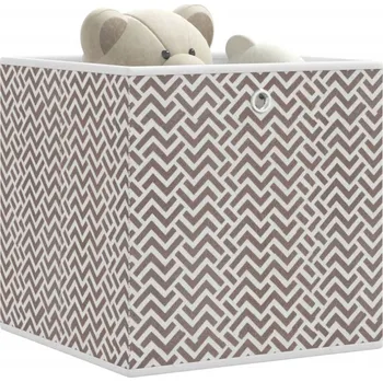 Úložný box Skládací úložné boxy 10 ks hnědé 32x32x32 cm netkaná textilie - 8721158398314