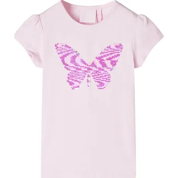 Chlapecké tričko Dětské tričko s nabíranými rukávy bledě růžové 116 - 8721012004023