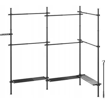 Věšák Stojanový věšák nerezová ocel Songmics černý