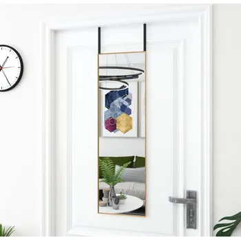Zrcadlo Zrcadlo na dveře zlaté 30 x 100 cm sklo a hliník - 8720286344958