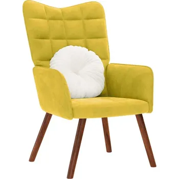 Obývací pokoj Relaxační křeslo žluté samet - 8721158362421