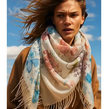 Šátek Agrafka šátek s květinami – polyester