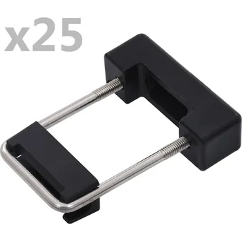 Příslušenství pro plot Spona ve tvaru U s plastem pro plotové sloupky 60x40 mm 25 sad - 8718475737858