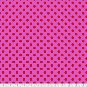 Free Spirit puntíkovaná metráž z kolekce Tula Pink's True Colors vzor Pom Poms in Peony