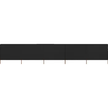 Stínicí technika 5dílná zástěna proti větru látková 600 x 80 cm černá - 8719883744858