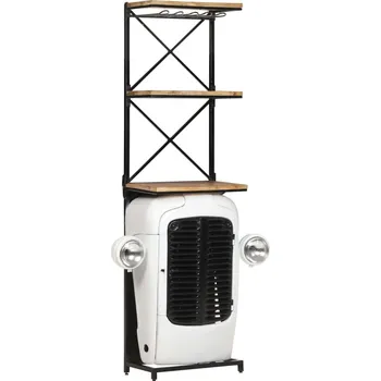 Stojan na víno Stojan na víno traktor bílý 49x31x172cm hrubý masivní mangovník - 8720286070321
