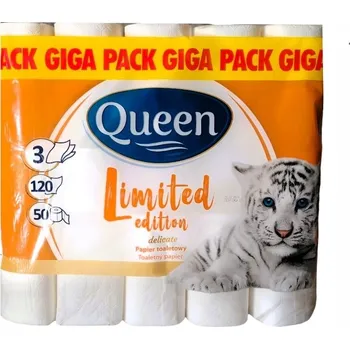 Toaletní papír Toaletní papír bez vůně Queen Giga Pack 3 vrstvy 50 ks