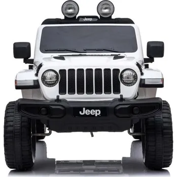 Dětské vozidlo Beneo Elektrické autíčko JEEP Wrangler, Jednomístné, Bílé, Koženková sedadla, Rádio s Bluetooth přehrávačem, SD/USB vstup, Pohon 4x4, Lithiová baterie, EVA kola, Odpružená náprava, 2,4 GHz Dálkové Ovládání