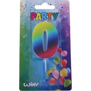 Dortová svíčka Párty svíčka číslo 0 Duha / W008543
