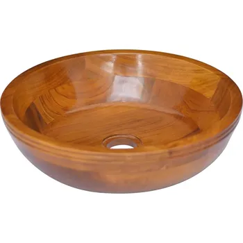 Umyvadlo Umývadlo masivní teak Φ40 x 10 cm - 8720286326640