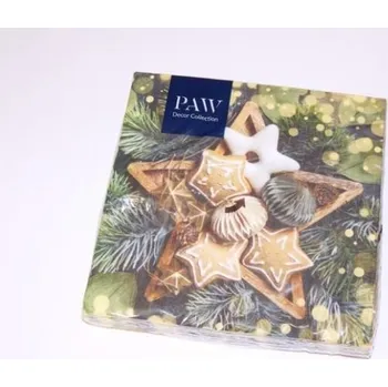 Papírový ubrousek Ubrousky PAW Dekor L (20ks) Perníkové hvězdy /SDL233400