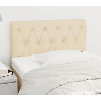 Čelo postele krémové 80 x 7 x 78/88 cm textil - 8720287151470