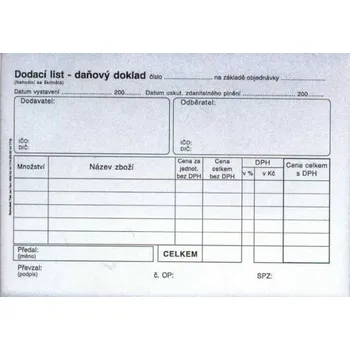 Doklad dodací list A6-daň. propis., /PT130/